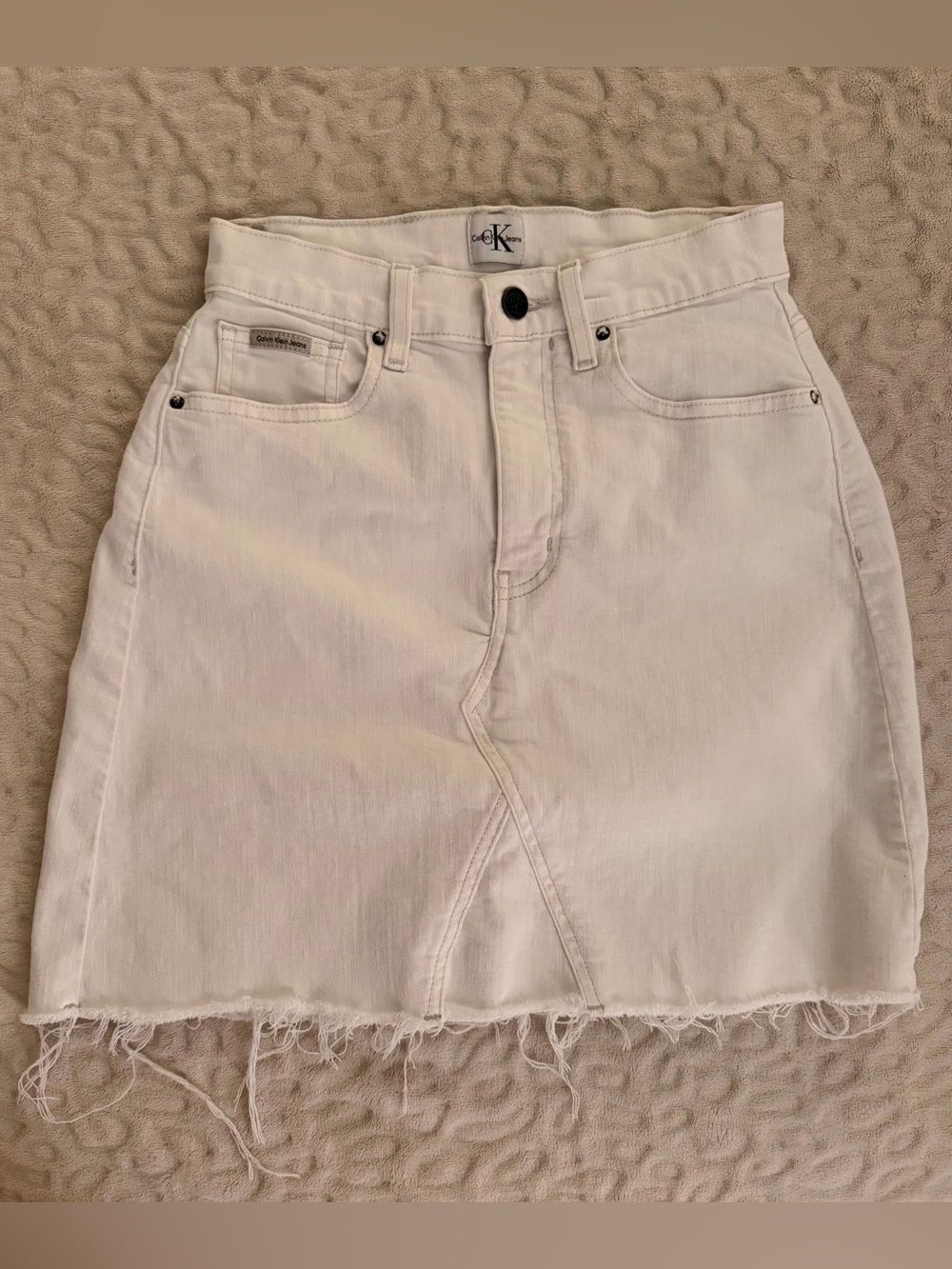 Calvin Klein White Denim Skirt size XS